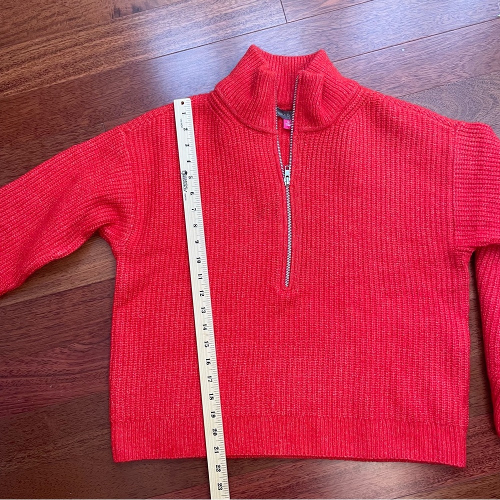 Vince Camuto Bold Orange Zip-Up Sweater - Picture 9 of 9